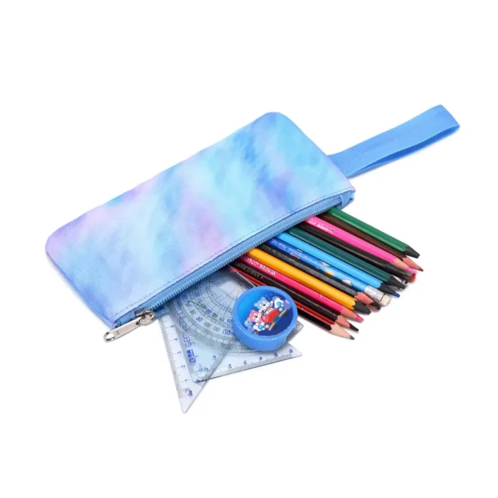 Esabela 3-Piece School Set for Kids - School Bag Water-proof Lunch Bag and Pencil Case - Blue Tie-Dye - Image 6