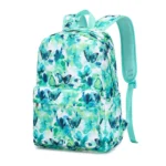 Esabela 3-Piece School Set for Kids - School Bag Water-proof Lunch Bag and Pencil Case - Green Butterfly