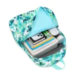 Esabela 3-Piece School Set for Kids - School Bag Water-proof Lunch Bag and Pencil Case - Green Butterfly - Image 3