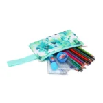 Esabela 3-Piece School Set for Kids - School Bag Water-proof Lunch Bag and Pencil Case - Green Butterfly - Image 5