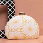Yellow Flowers D Shaped Clutch Bag - Image 2