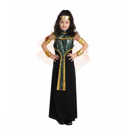 Egyptian Queen Costume - Black, Turquoise & Gold
