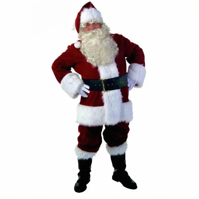Santa Clause Cover Velvet Santa Claus Suit for Men (Adult) - Image 1