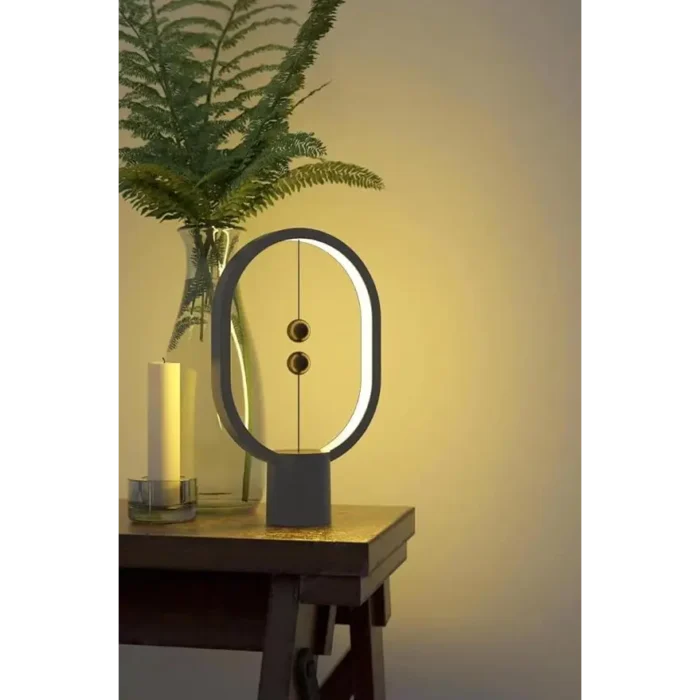 DesignNest Heng Balance Lamp Ellipse Mini Innovative Floating Light Switch Design with LED Technology - Light Grey - Image 5