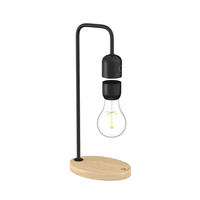 DesignNest Magnetic Levitating Lamp Wireless Charging Edison-Style Light Bulb with Oak Base:  Eye-Catching Design - Wood - Image 5