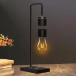 DesignNest Magnetic Levitating Lamp Edison-Style Light Bulb, Eye-Catching Wireless Charging - Black - Image 2