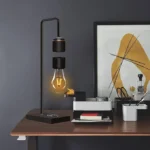 DesignNest Magnetic Levitating Lamp Edison-Style Light Bulb, Eye-Catching Wireless Charging - Black - Image 3