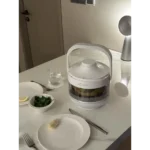 DesignNest PowerCooker Glass Electric Cooker 3L with Touch Control Panel, Multi-Function Rice Cooker & Steamer with Tempered Glass Pot, 600W Kitchen Appliance for Rice, Soup. - Transparent - Image 8