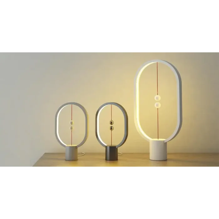 DesignNest Heng Balance Lamp Ellipse Mini Innovative Floating Light Switch Design with LED Technology - Light Grey - Image 4