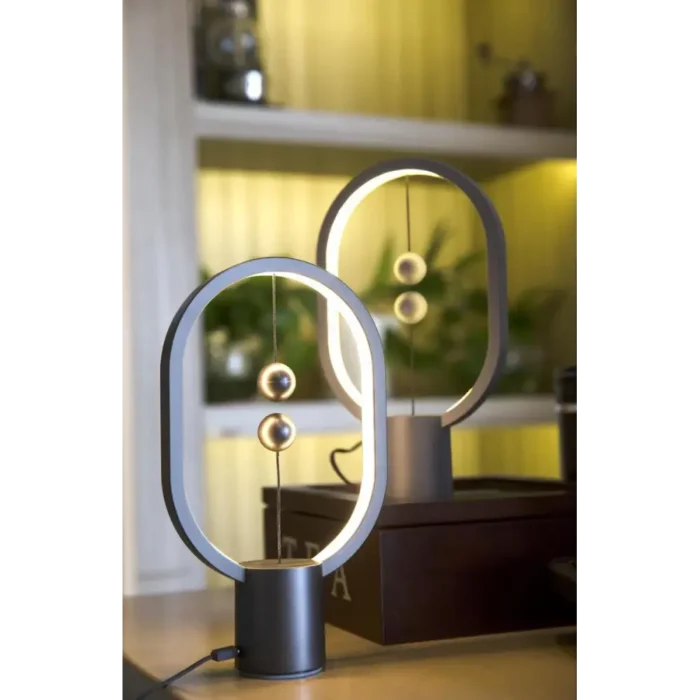 DesignNest Heng Balance Lamp Ellipse Mini Innovative Floating Light Switch Design with LED Technology - Light Grey - Image 3