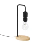 DesignNest Magnetic Levitating Lamp Wireless Charging Edison-Style Light Bulb with Oak Base:  Eye-Catching Design - Wood