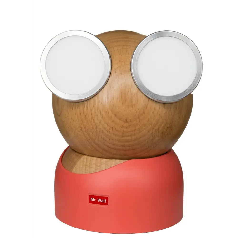 goggle lamp orange (1) DesignNest GoggleLamp Mr Watt Wood - Red - Image 1