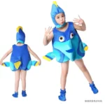 Dory Sea Animal Costume for Kids - Blue and Yellow for Boys and Girls