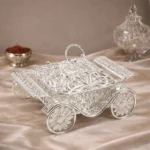 Silver Plated Dry Fruit Silver Chariot (Rath) Tableware For Home Decor and Gifting