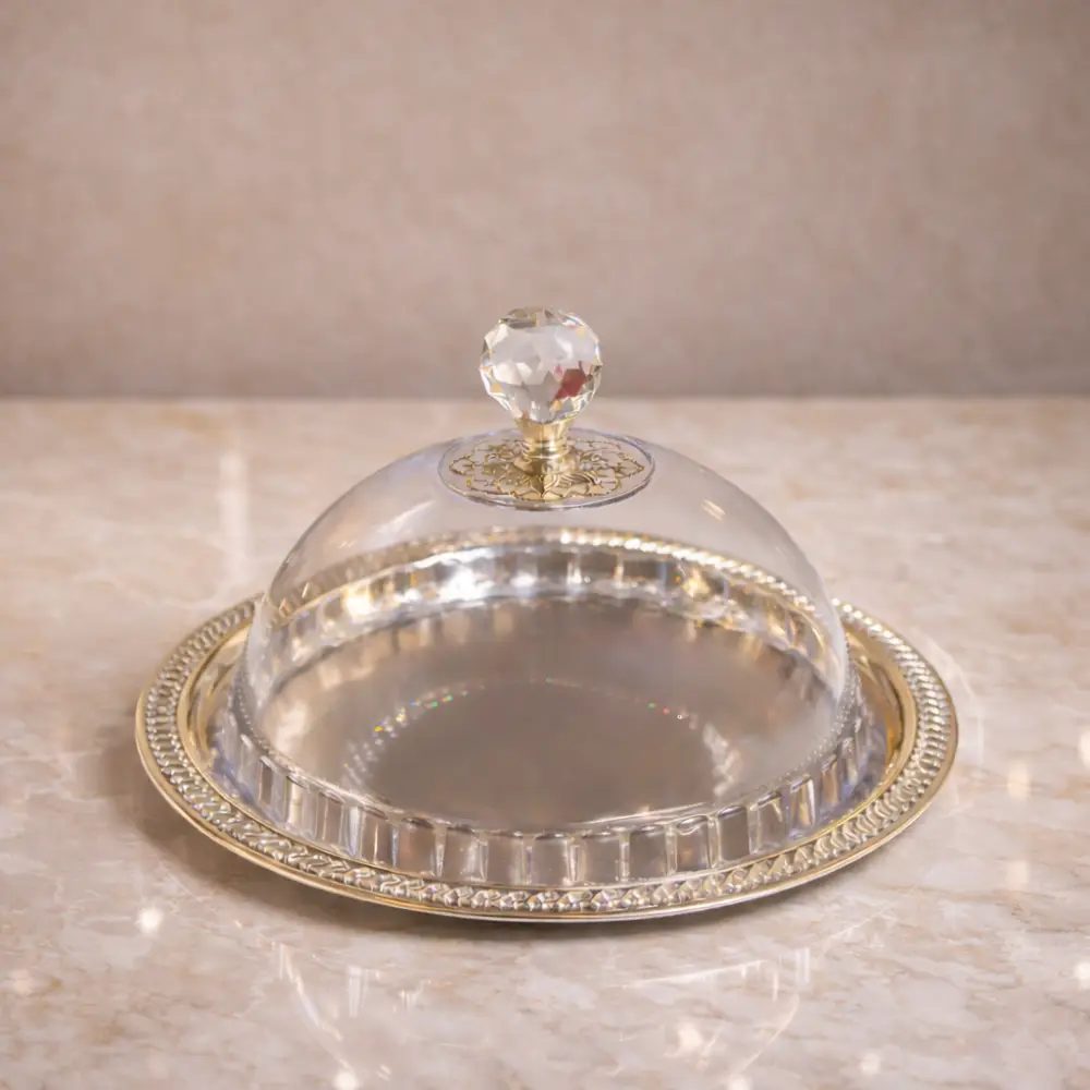 CP-2175 Silver Plated Round Cake Platter - Small Tableware For Home Decor and Gifting - Image 1