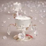 Silver Plated Tea Light with Crystal on Leaf - Silver Tableware For Home Decor and Gifting