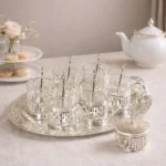 Silver Plated Kawa Set - Bamboo Design Tableware For Home Decor and Gifting