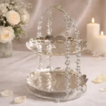 Silver Plated Two Tier Platter with Handle Tableware For Home Decor and Gifting