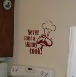 Never Trust A Skinny Cook Quotes Kitchen Sticker, Arts Home Décor Decals, 50x46 cm