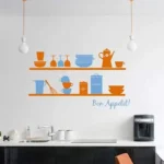 Bon Appetit Quotes Kitchen Sticker, Arts Home Décor Decals, 75x45 cm