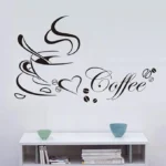 Coffee Quotes Kitchen Sticker, Arts Home Décor Decals, 90x40 cm