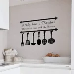 Funny Kitchen Quotes Sticker, Arts Home Décor Decals, 90x40 cm