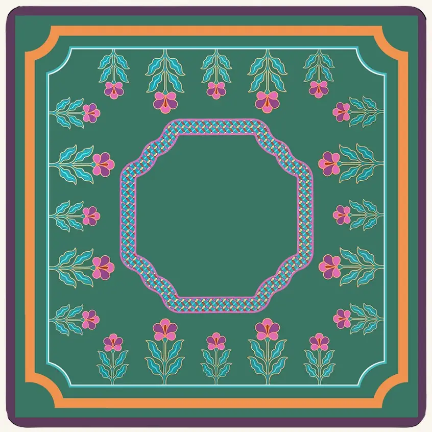CP-MJ-MEAJEW Mahjong Mehfil Mats - Meadow Jewel - Image 1