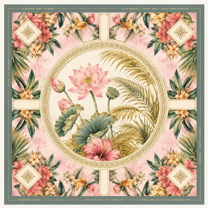 CP-MJ-PANDS Mahjong Mehfil Mats - Palm & Sage - Image 1