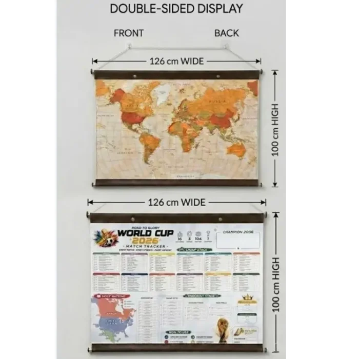 FIFA 2026 Match Tracker with Vintage World Map - Image 3