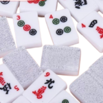 Mahjong Luxury Shimmer Tiles Set with Tote Bag - Silver