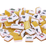 Mahjong Luxury Shimmer Tiles Set with Tote Bag - Gold