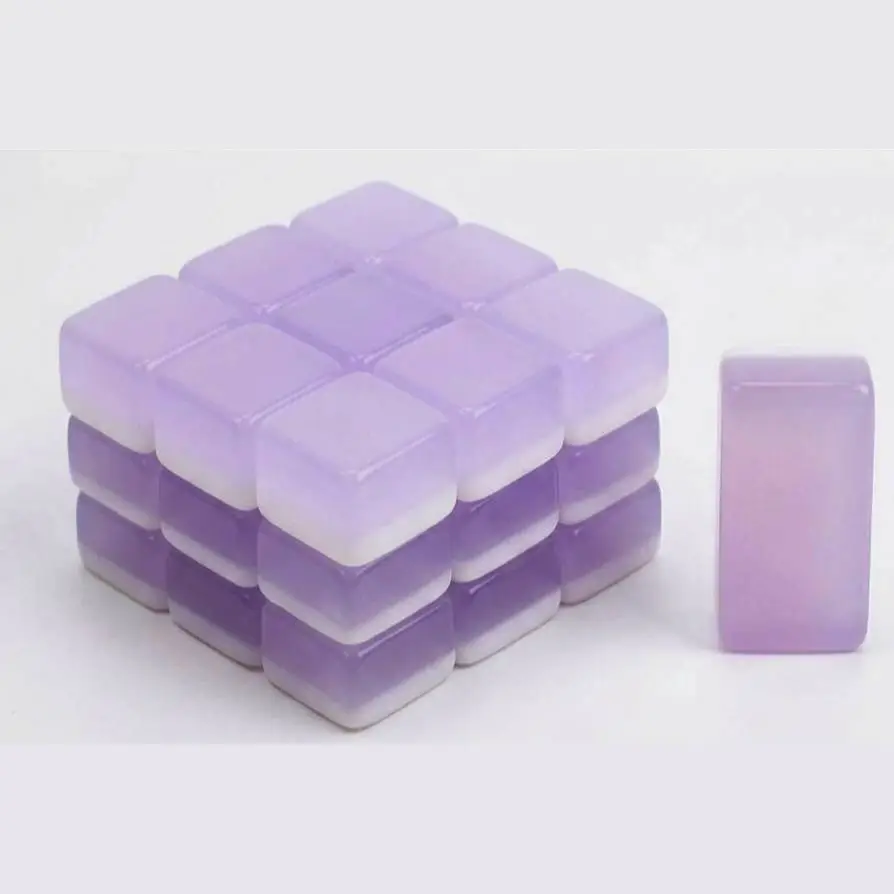 purple mahjong tiles Mahjong Luxury Jelly Tiles Set with Tote Bag - Lavender - Image 1